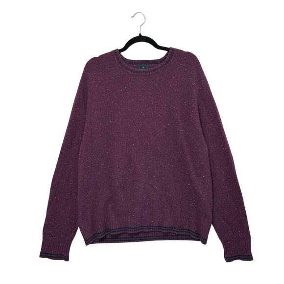 Brooks Brothers Speckled Lambswool Sweater Men's Sz L Purple Preppy Classic - Picture 1 of 5